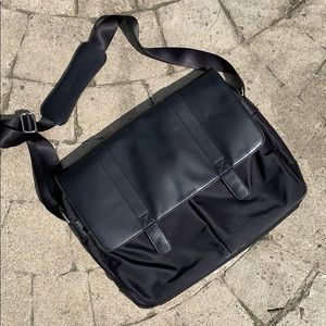 Cole Haan leather/poly saddlebag bookbag backpack laptop as new